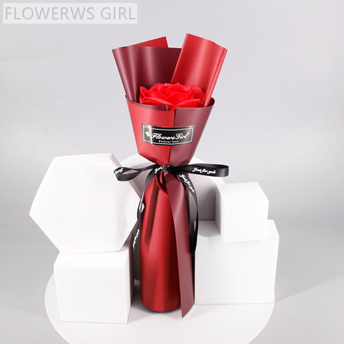 Single Stem Soap Rose Small Bouquet – Valentine’s Day Creative Mini Gift