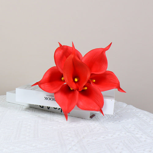 Mini PU Real Touch Calla Lily – Lifelike Artificial Flower for Home Decor, Wedding & Photoshoot Props